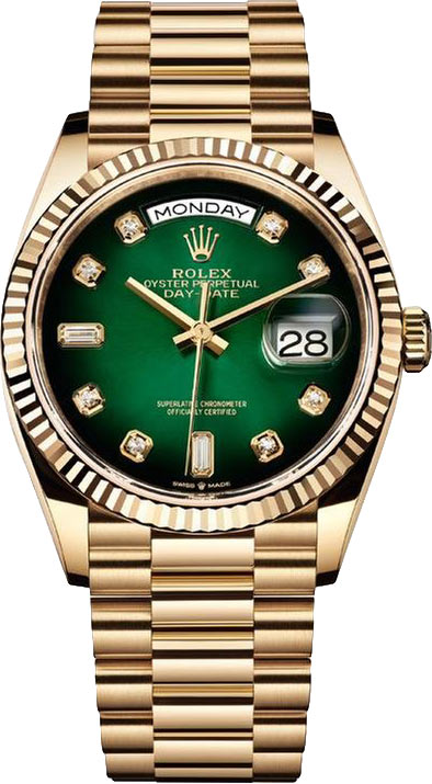 Rolex Day Date 36MM "Green Ombré" Super Clone Swiss ETA Watch India | Ref. M128238-0069