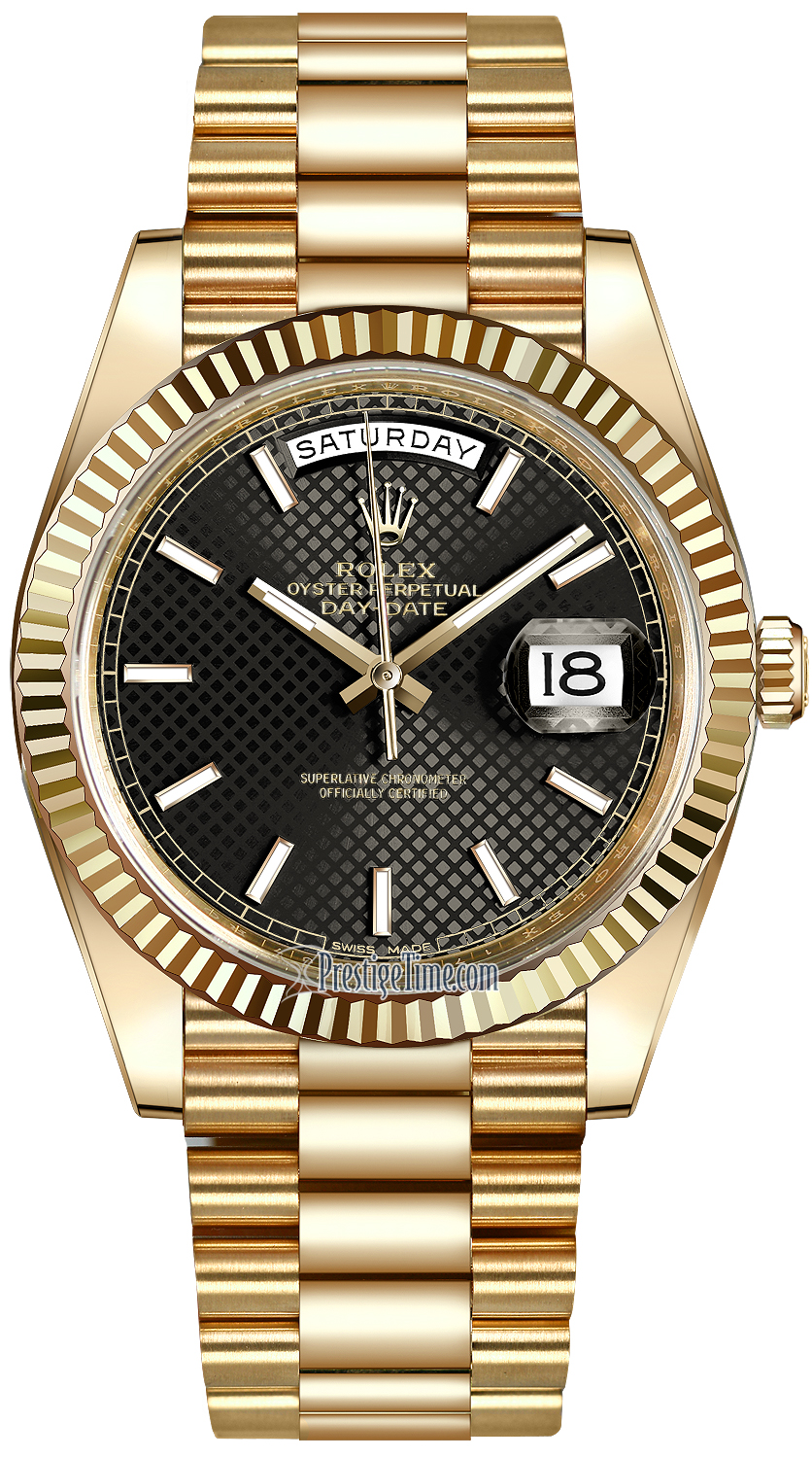 Rolex Day Date 40 228238 Yellow Gold Black Dial Swiss ETA 1:1 Super Clone Watch