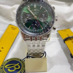Breitling Navitimer Green Dial 1:1 Accurate Chronograph Super Clone Watch | Ref. AB0137241L1A1